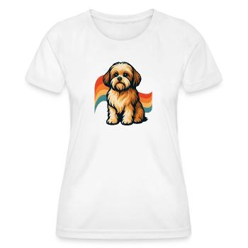 Shih Tzu Dog Rainbow Dream - Women's Functional T-Shirt - white - Front - AI Model Female 172 dark (172cm)