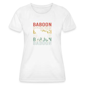 Baboon Pavian Primat Affe Affen - Frauen Funktions-T-Shirt - Weiß - Vorne - AI Model Female 172 dark (172cm)