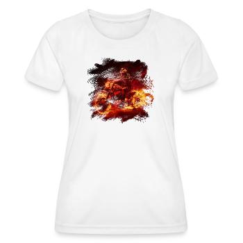 Feuerbike-Rider - Frauen Funktions-T-Shirt - Weiß - Vorne - AI Model Female 172 dark (172cm)