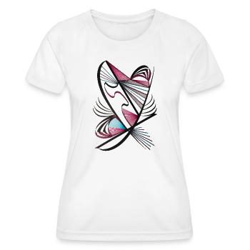 Heart made of thread art - Women's Functional T-Shirt - white - Front - AI Model Female 172 dark (172cm)