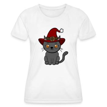 Noël chat - T-shirt sport Femme - blanc - Devant - AI Model Female 172 dark (172cm)