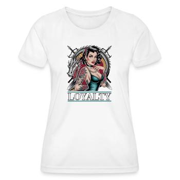 Tatouage de fidélité Pin-Up Dragon Art - T-shirt sport Femme - blanc - Devant - AI Model Female 172 dark (172cm)