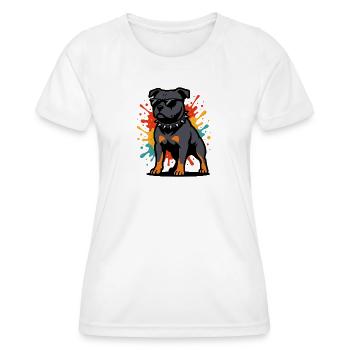 Explosion de couleurs Staffordshire Chien avec des lunettes - T-shirt sport Femme - blanc - Devant - AI Model Female 172 dark (172cm)
