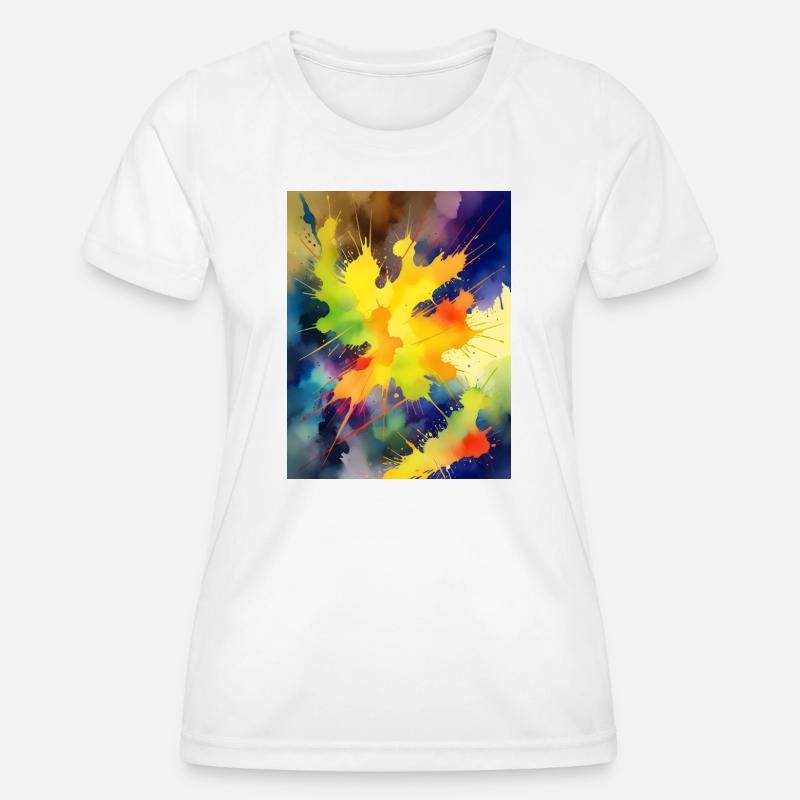 Color Explosion Abstract Splash - Women's Functional T-Shirt - white