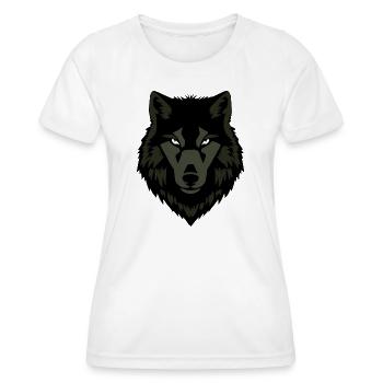 Wolf_grau_T shirt_Geschenk_Jaeger - T-shirt sport Femme - blanc - Devant - AI Model Female 172 dark (172cm)