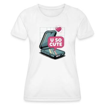 U So Cute Pop Art Handy - Frauen Funktions-T-Shirt - Weiß - Vorne - AI Model Female 172 dark (172cm)