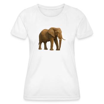 Elephant in natural tones - Women's Functional T-Shirt - white - Front - AI Model Female 172 dark (172cm)