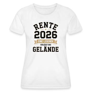 Rente 2026 Eine Legende - Frauen Funktions-T-Shirt - Weiß - Vorne - AI Model Female 172 dark (172cm)