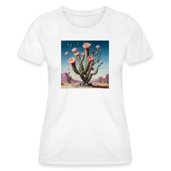 Wüstenkaktus Blütenrausch - Frauen Funktions-T-Shirt - Weiß - Vorne - AI Model Female 172 dark (172cm)