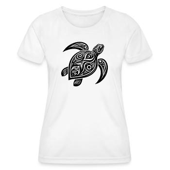 Turtle Tattoo Style – Mystical Design - Women's Functional T-Shirt - white - Front - AI Model Female 172 dark (172cm)
