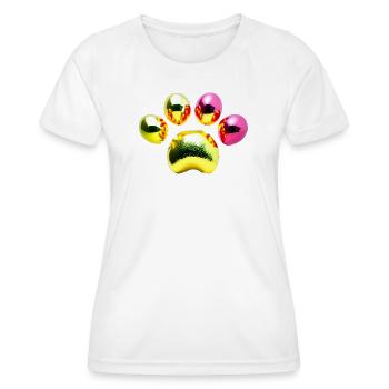 Glitzernde Metallic-Kugeln - Frauen Funktions-T-Shirt - Weiß - Vorne - AI Model Female 172 dark (172cm)