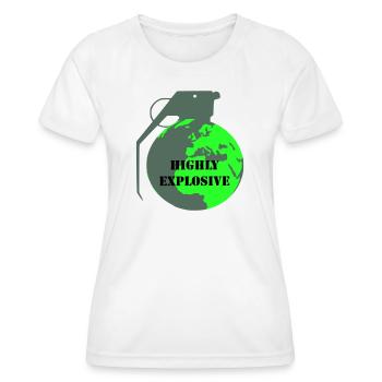 Terre explosive  - T-shirt sport Femme - blanc - Devant - AI Model Female 172 dark (172cm)
