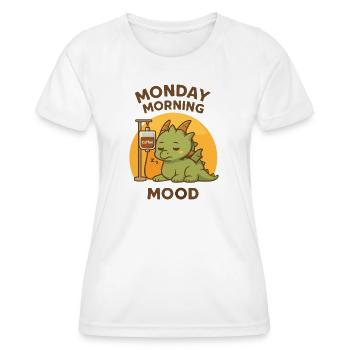 Müder Drache Montagmorgen Kaffee Mood - Frauen Funktions-T-Shirt - Weiß - Vorne - AI Model Female 172 dark (172cm)