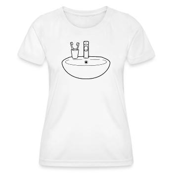 Sink Bathroom Plumbing Vector - Women's Functional T-Shirt - white - Front - AI Model Female 172 dark (172cm)