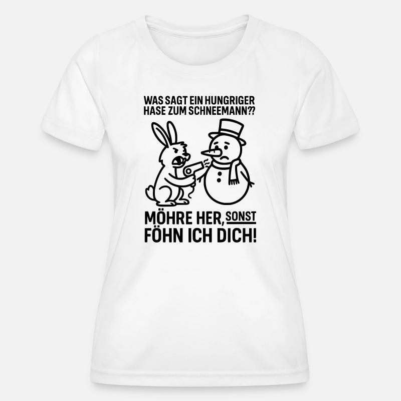Carrot Hungry Rabbit - Women's Functional T-Shirt - white