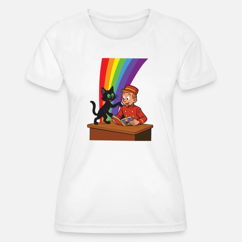 Franky & Meeko - reading - Women's Functional T-Shirt - white