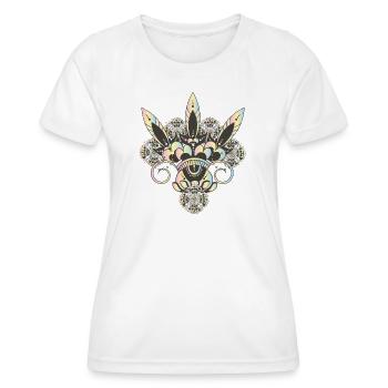 Pastell-Mehndi Ornament mit feinen floralen Muster - Frauen Funktions-T-Shirt - Weiß - Vorne - AI Model Female 172 dark (172cm)