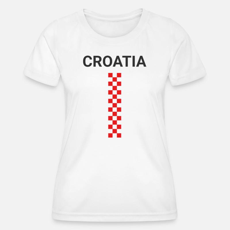 Croatia Vertical Squares - Women's Functional T-Shirt - white