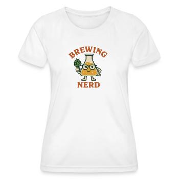 Nerd de la bière avec des verres au houblon - T-shirt sport Femme - blanc - Devant - AI Model Female 172 dark (172cm)