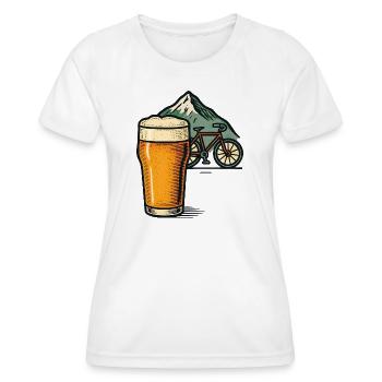 Bier Mountain Bike Abenteuer - Frauen Funktions-T-Shirt - Weiß - Vorne - AI Model Female 172 dark (172cm)