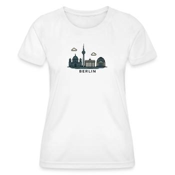 Berliner Skyline  - Frauen Funktions-T-Shirt - Weiß - Vorne - AI Model Female 172 dark (172cm)
