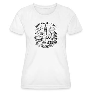 Illustration Nord-Pas-de-Calais Les Ch'tis - Frauen Funktions-T-Shirt - Weiß - Vorne - AI Model Female 172 dark (172cm)