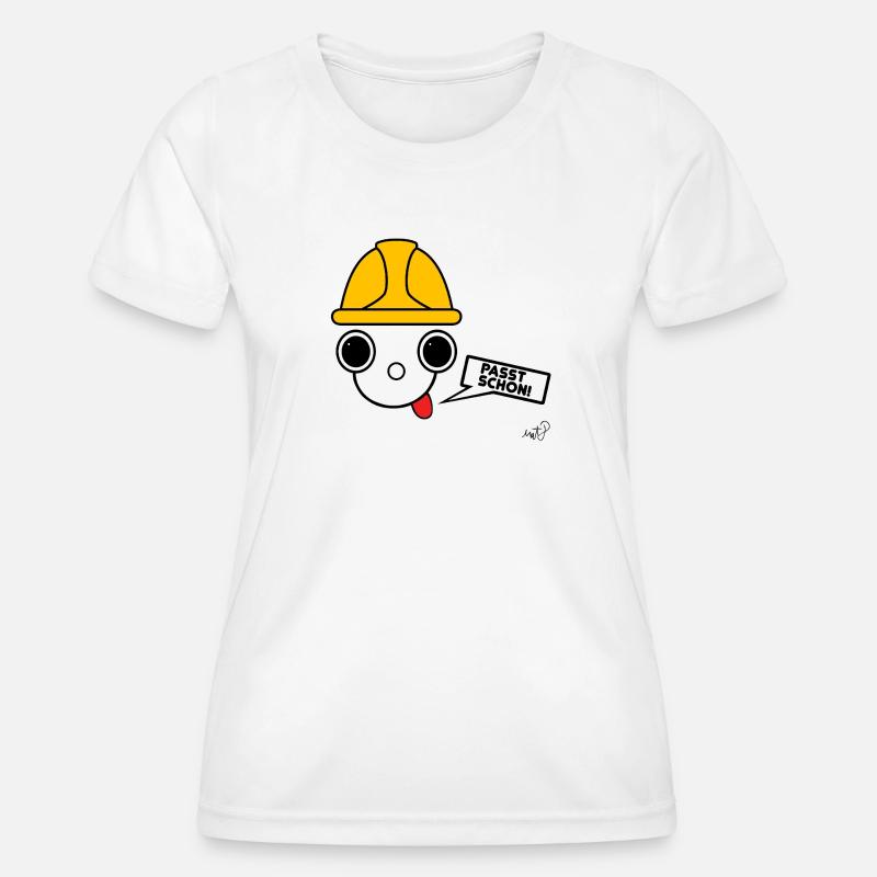 Koppie with construction worker's helmet - Women's Functional T-Shirt - white