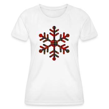 Red Tartan Snowflake - Women's Functional T-Shirt - white - Front - AI Model Female 172 dark (172cm)