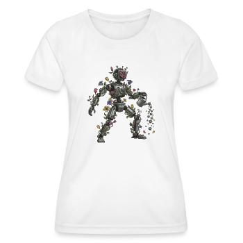 Blühender Roboter Florenkunst - Frauen Funktions-T-Shirt - Weiß - Vorne - AI Model Female 172 dark (172cm)