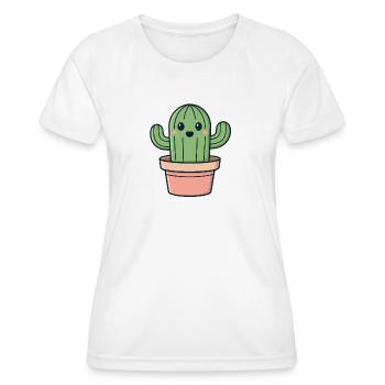 Kakteenlächeln im Glas - Frauen Funktions-T-Shirt - Weiß - Vorne - AI Model Female 172 dark (172cm)