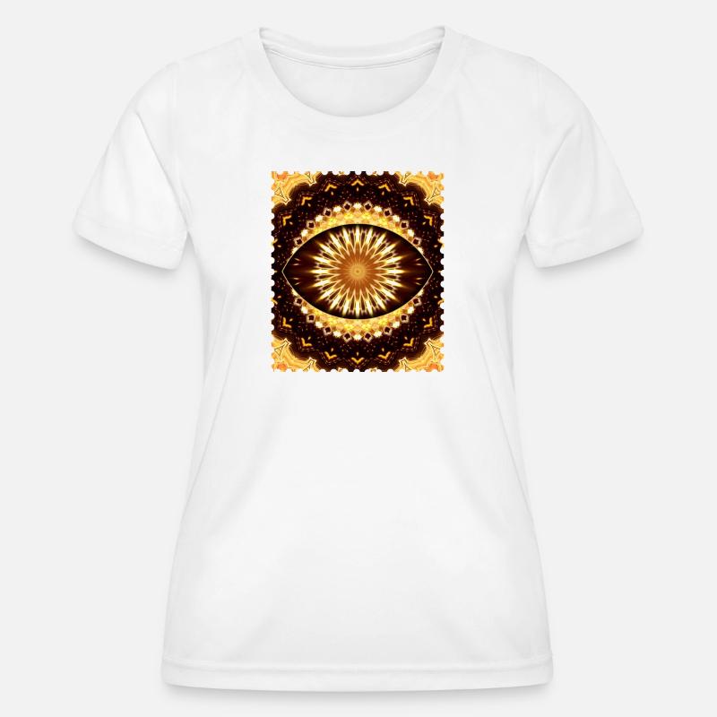 Kaleidoscope Fire Eye Pattern - Women's Functional T-Shirt - white