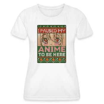 J’ai mis mon anime en pause pour être ici - T-shirt sport Femme - blanc - Devant - AI Model Female 172 dark (172cm)