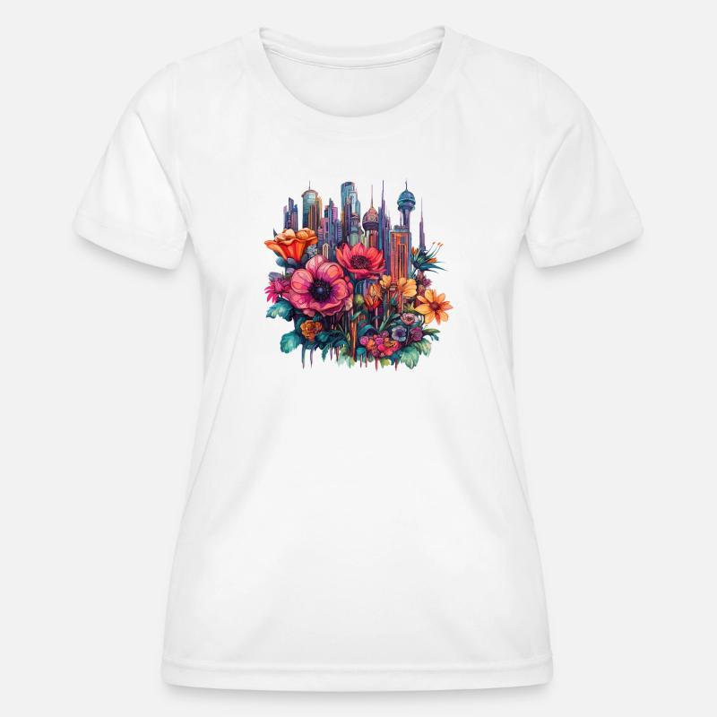 Blossom City Neon Magic - Women's Functional T-Shirt - white