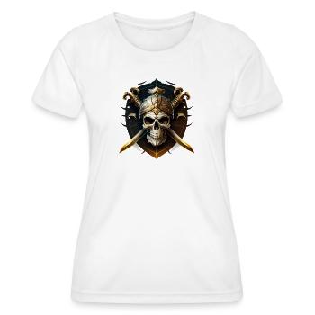 Schädelkrieger mit Helm und Klingen - Frauen Funktions-T-Shirt - Weiß - Vorne - AI Model Female 172 dark (172cm)