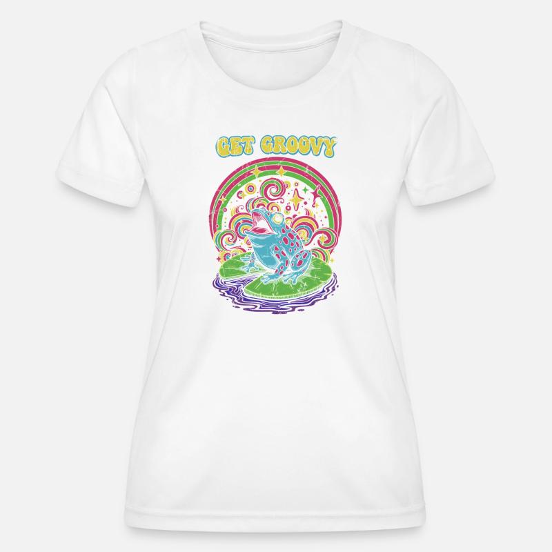 Psychedelic Frog Groove - Women's Functional T-Shirt - white