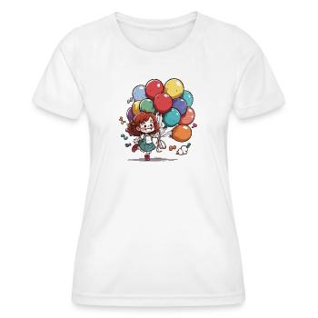 Filles du défilé de montgolfières - T-shirt sport Femme - blanc - Devant - AI Model Female 172 dark (172cm)