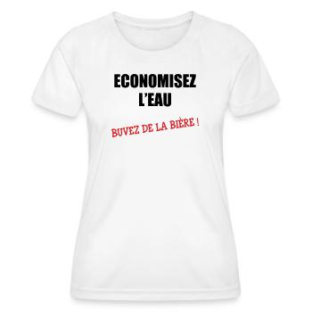 Wasser sparen, Bier trinken - Frauen Funktions-T-Shirt - Weiß - Vorne - AI Model Female 172 dark (172cm)
