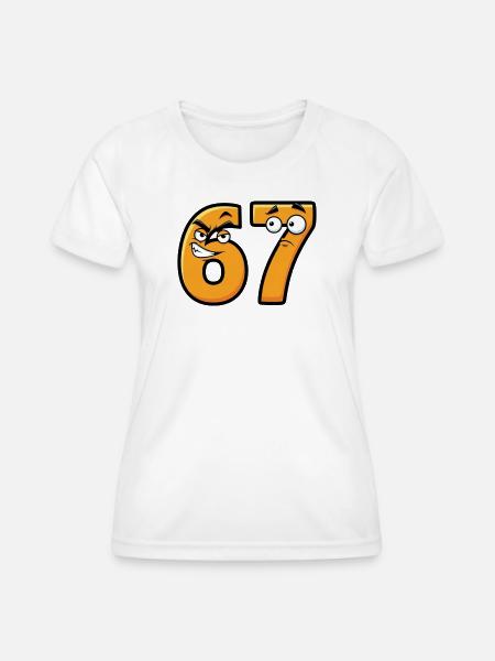 6 7 Meme – Angry & Sad Numbers - Frauen Funktions-T-Shirt - Weiß