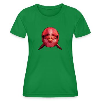 Roter Polygonfisch Geometrische Kunst - Frauen Funktions-T-Shirt - Kelly Green - Vorne - AI Model Female 172 dark (172cm)