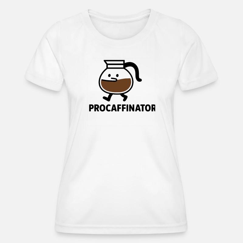 ProCaffinator Coffee Mug Cartoon - Women's Functional T-Shirt - white
