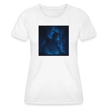 Blauer Feuerdrache im Nachtschatten - Frauen Funktions-T-Shirt - Weiß - Vorne - AI Model Female 172 dark (172cm)