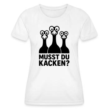 Do you have to poop funny kids geese googly eyes - Women's Functional T-Shirt - white - Front - AI Model Female 172 dark (172cm)