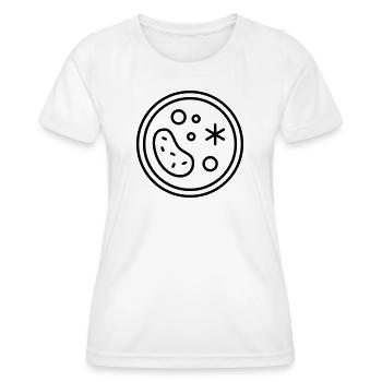 Petri dish with fungi, germs, viruses and bacteria - Women's Functional T-Shirt - white - Front - AI Model Female 172 dark (172cm)