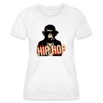 Icône du Hip Hop Chimpanzé Bling - T-shirt sport Femme - blanc - Devant - AI Model Female 172 dark (172cm)
