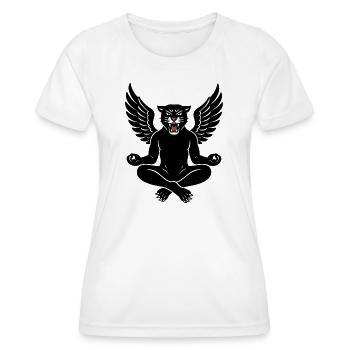 Méditation Zen de la Panthère Ailée - T-shirt sport Femme - blanc - Devant - AI Model Female 172 dark (172cm)