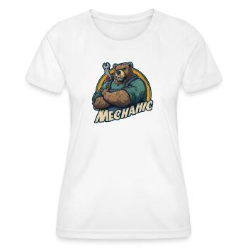 Mechaniker Bär Starkes Werkstatt Motiv - Frauen Funktions-T-Shirt - Weiß - Vorne - AI Model Female 172 dark (172cm)