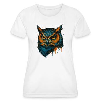 Colored Owl Head Splash Art - Women's Functional T-Shirt - white - Front - AI Model Female 172 dark (172cm)