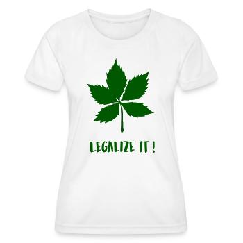 Legalize Kastanie - Frauen Funktions-T-Shirt - Weiß - Vorne - AI Model Female 172 dark (172cm)