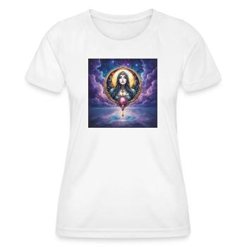 Arcana Lunaire : Femme dans un Anneau Céleste - T-shirt sport Femme - blanc - Devant - AI Model Female 172 dark (172cm)