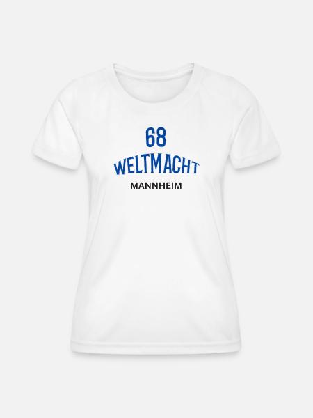 68 Weltmacht Mannheim - Frauen Funktions-T-Shirt - Weiß